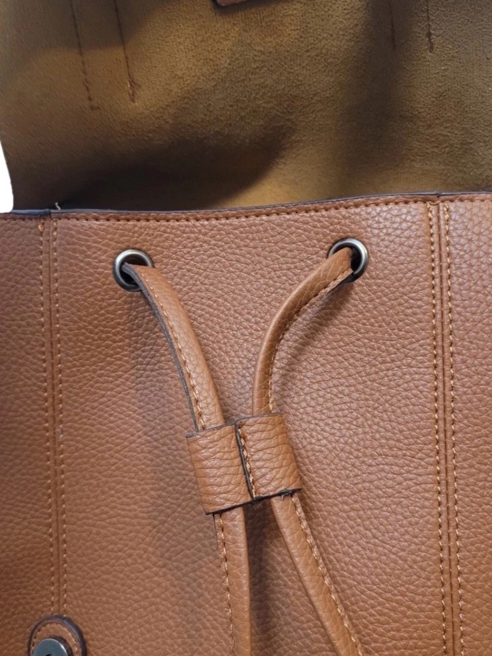 Joan & David Brown Backpack Laptop Bag Coated Faux Leather - Picture 9 of 16